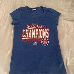Majestic Blue Chicago Cubs Champions Tee